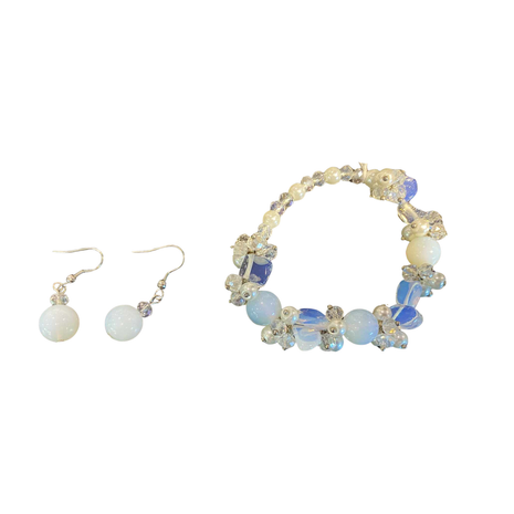 CROCHET NECKLACE BRACELET EARRINGS SET
