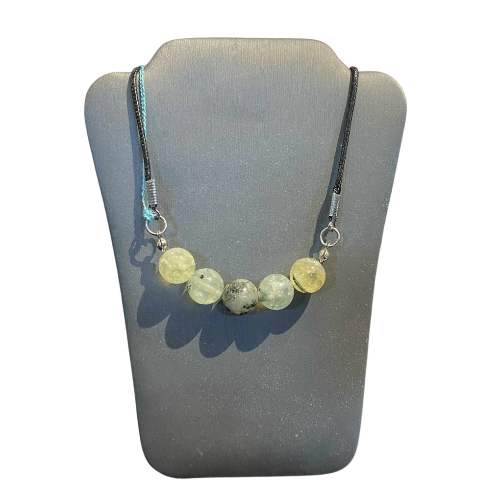 Prehnite bar necklace