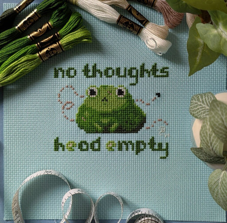 Vacant Frog Cross Stitch Kit