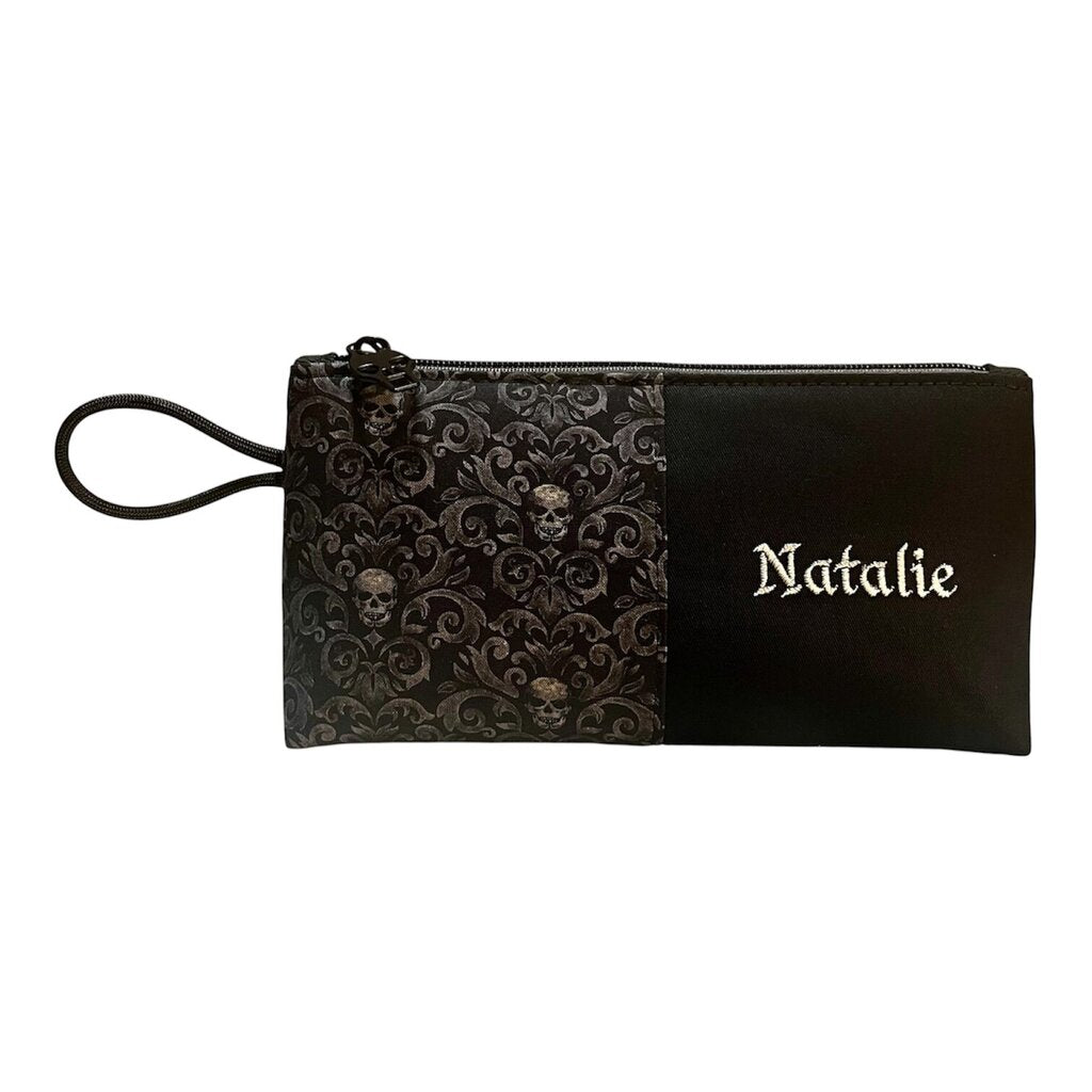 Custom Gothic Zip Pouch - Skull Print