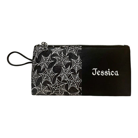 Custom Gothic Zip Pouch - Spiderweb Print