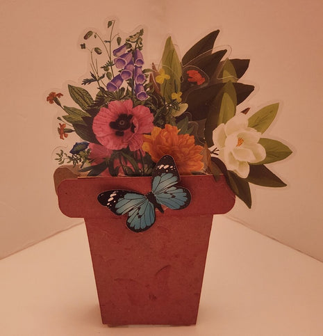 Flowerpot Card/Blue Butterfly
