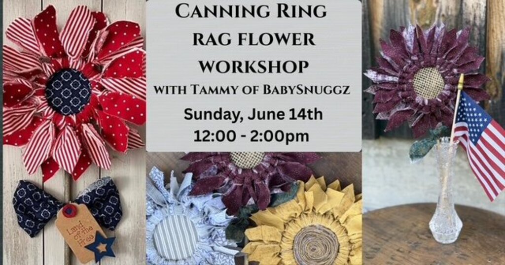 06/14 Canning Ring Rag Flowers