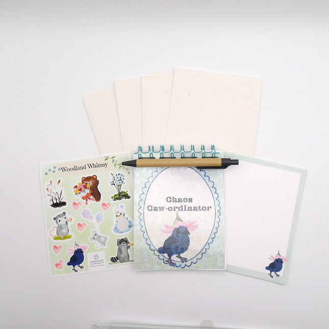Crow Woodland Whimsy Stationery Set