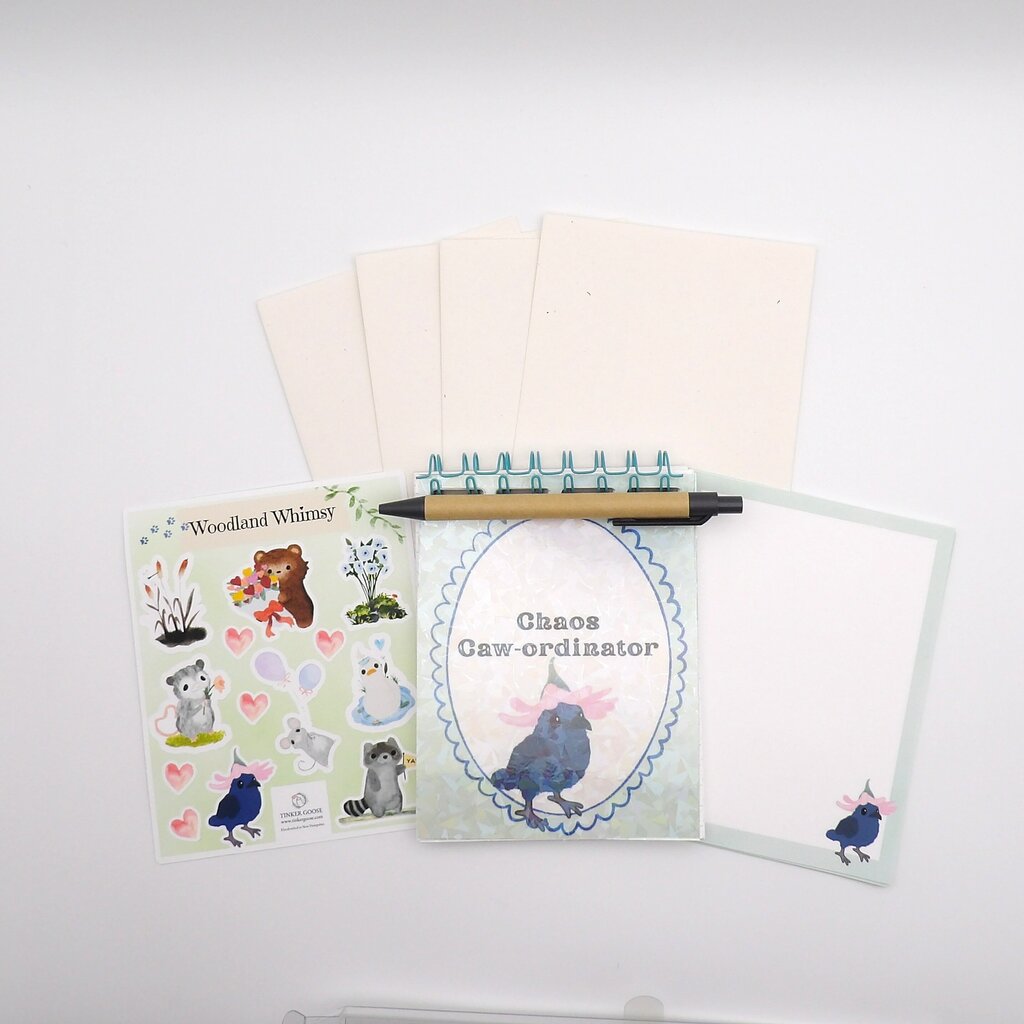 Crow Woodland Whimsy Stationery Set
