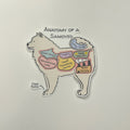 Anatomy of a Samoyed Sticker