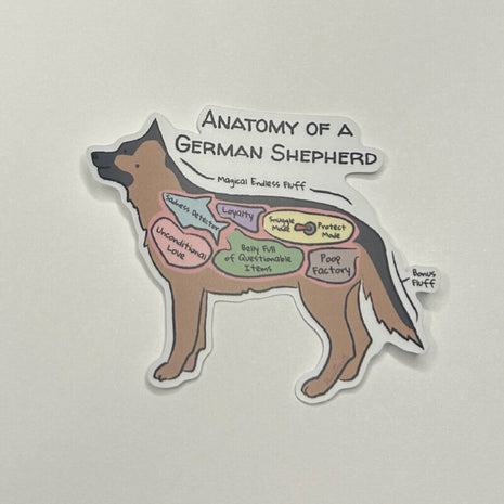 Anatomy of a German Shepherd Sticker