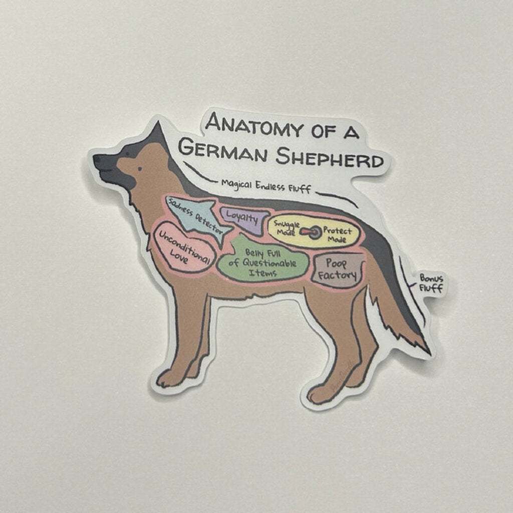 Anatomy of a German Shepherd Sticker