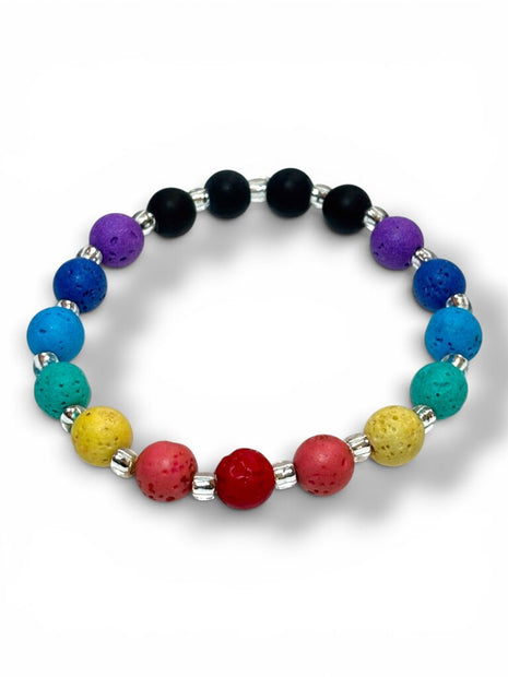 Lava Bead Bracelet - Pride Flag