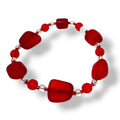 Tumbled Glass Bracelet - red