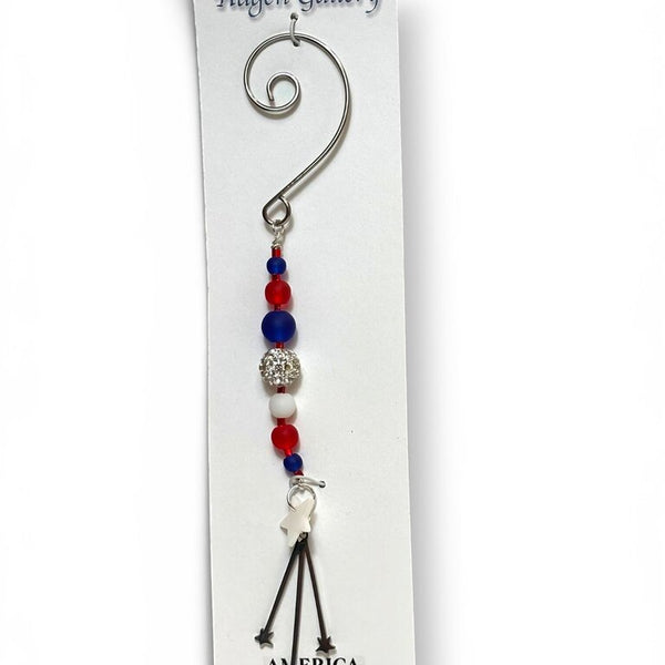 America 250 Ornament - Tumbled Glass shooting star