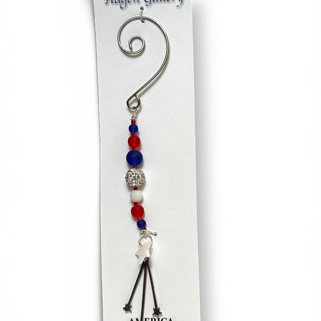 America 250 Ornament - Tumbled Glass shooting star