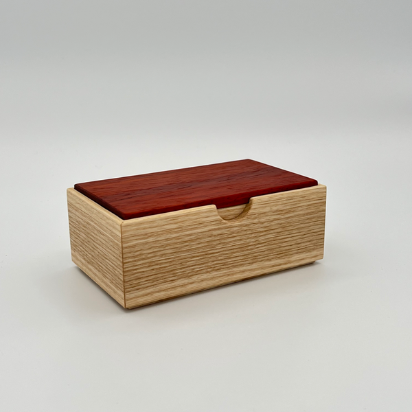 small trinket box - ash & padauk