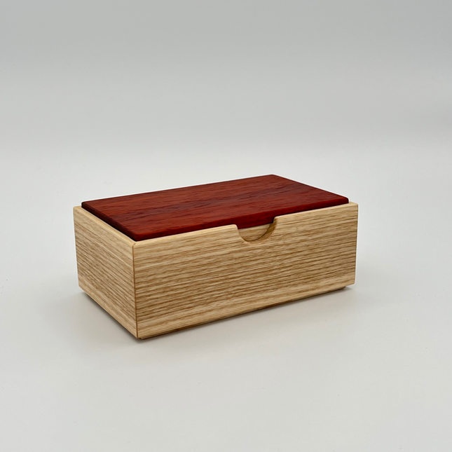 small trinket box - ash & padauk