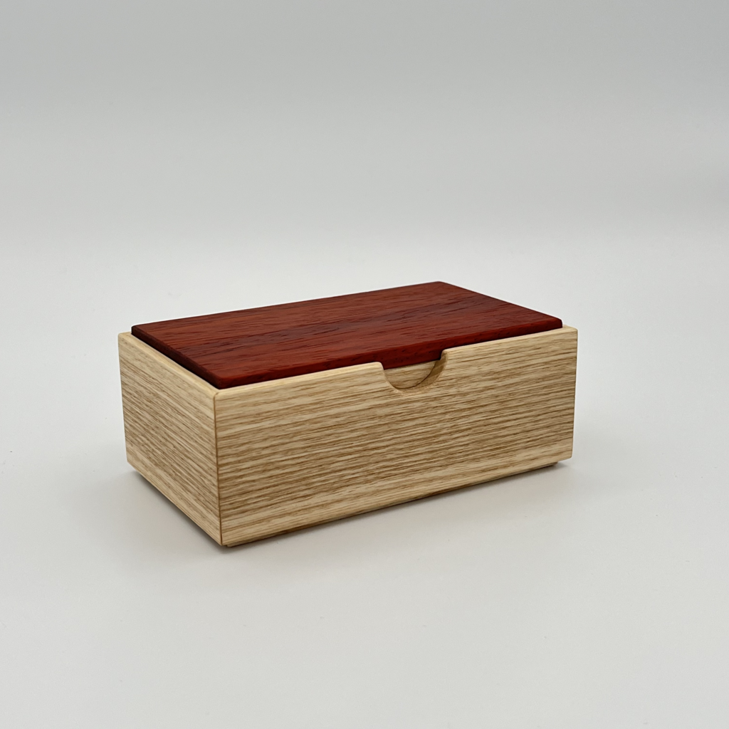 small trinket box - ash & padauk