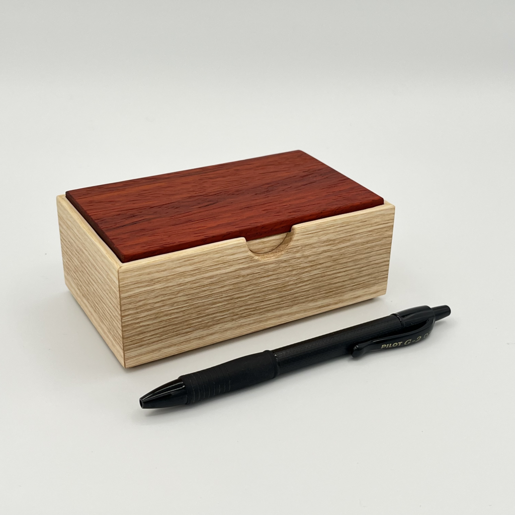 small trinket box - ash & padauk