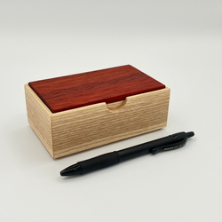 small trinket box - ash & padauk - view 3