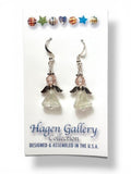 Venetian Glass Earrings - angels - white