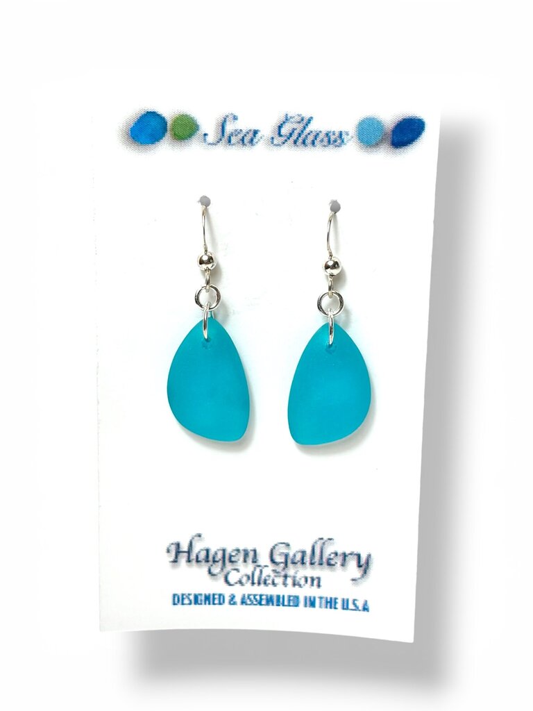 Tumbled Glass Earrings - ghst - aqua