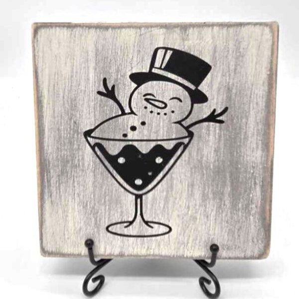 Snowman in Martini Glass