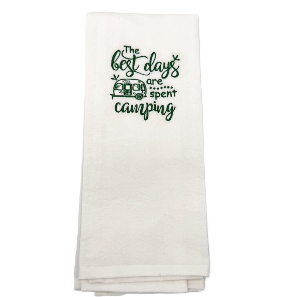The best days are spent camping Embroidered Towel