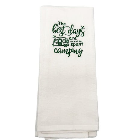 The best days are spent camping Embroidered Towel