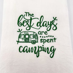 The best days are spent camping Embroidered Towel - view 2