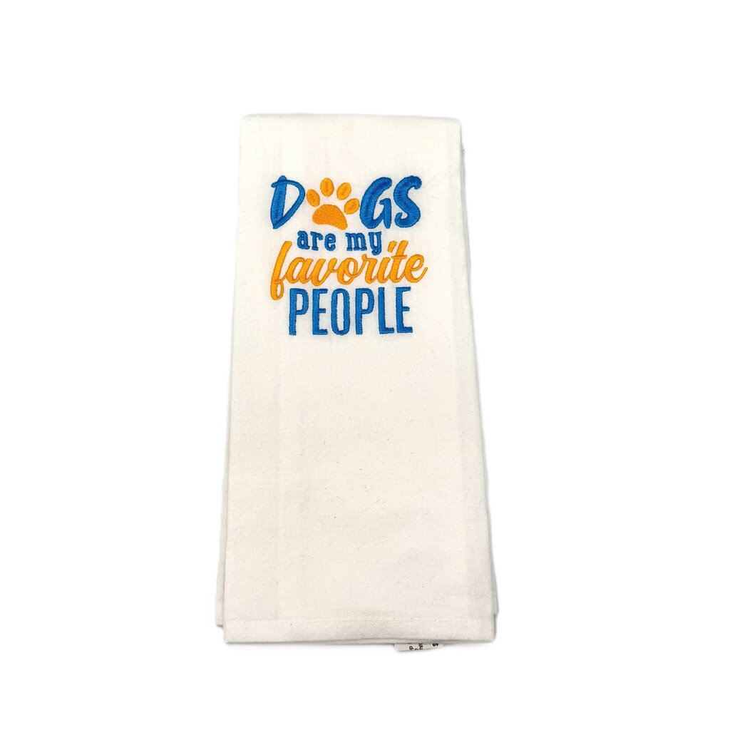 Dogs are my favorite people Embroidered Towel