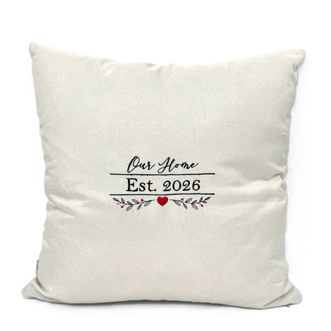 Our Home Est. 2026 Embroidered Pillow