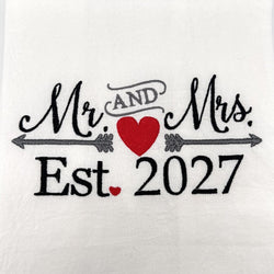 Mr. & Mrs. Est. 2027 Embroidered Towel - view 2