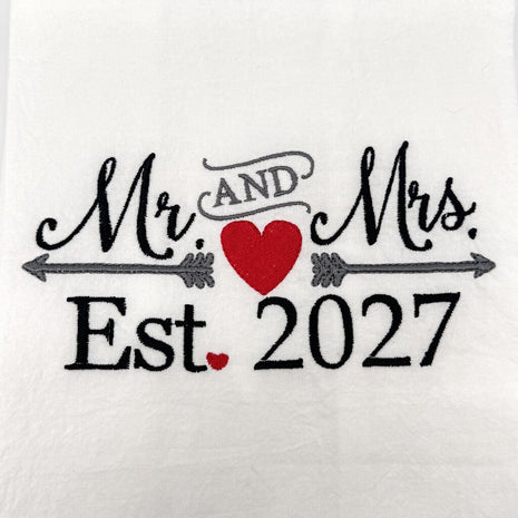 Mr. & Mrs. Est. 2027 Embroidered Towel