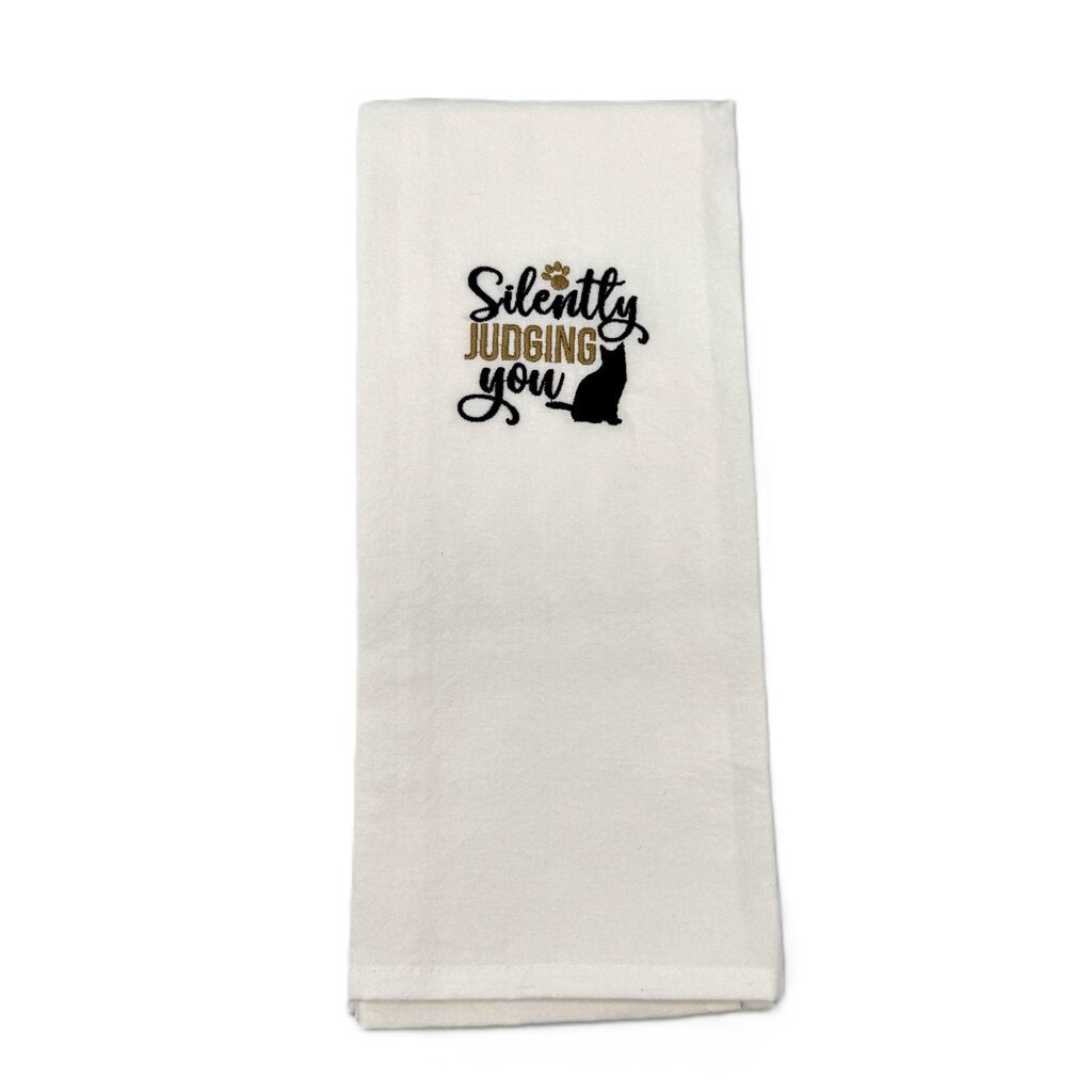 Silently Judging You Embroidered Towel