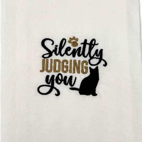 Silently Judging You Embroidered Towel