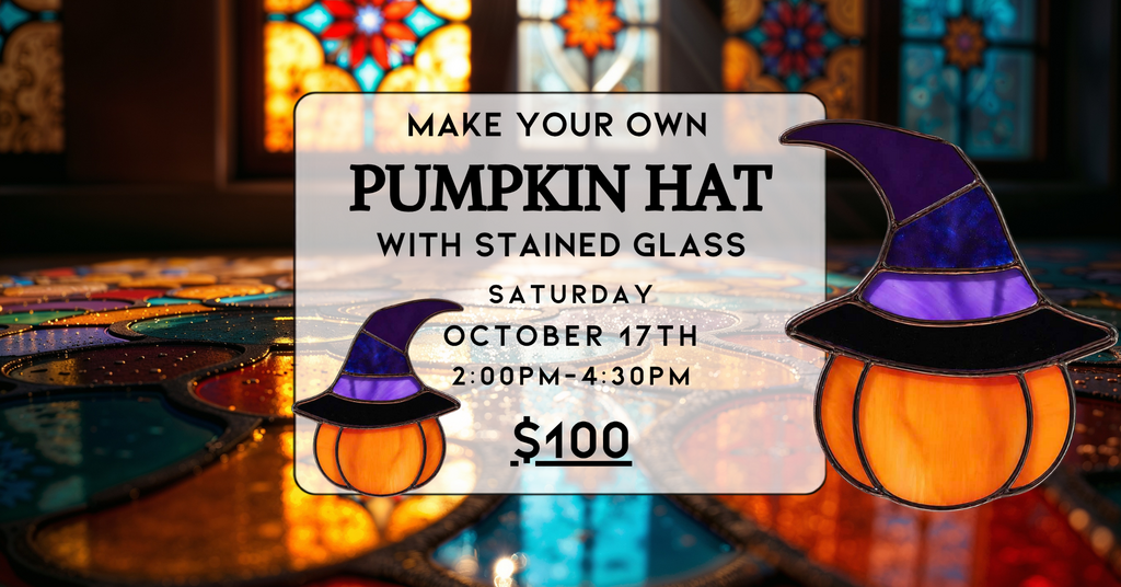 10/17 Stained Glass Pumpkin witch hat