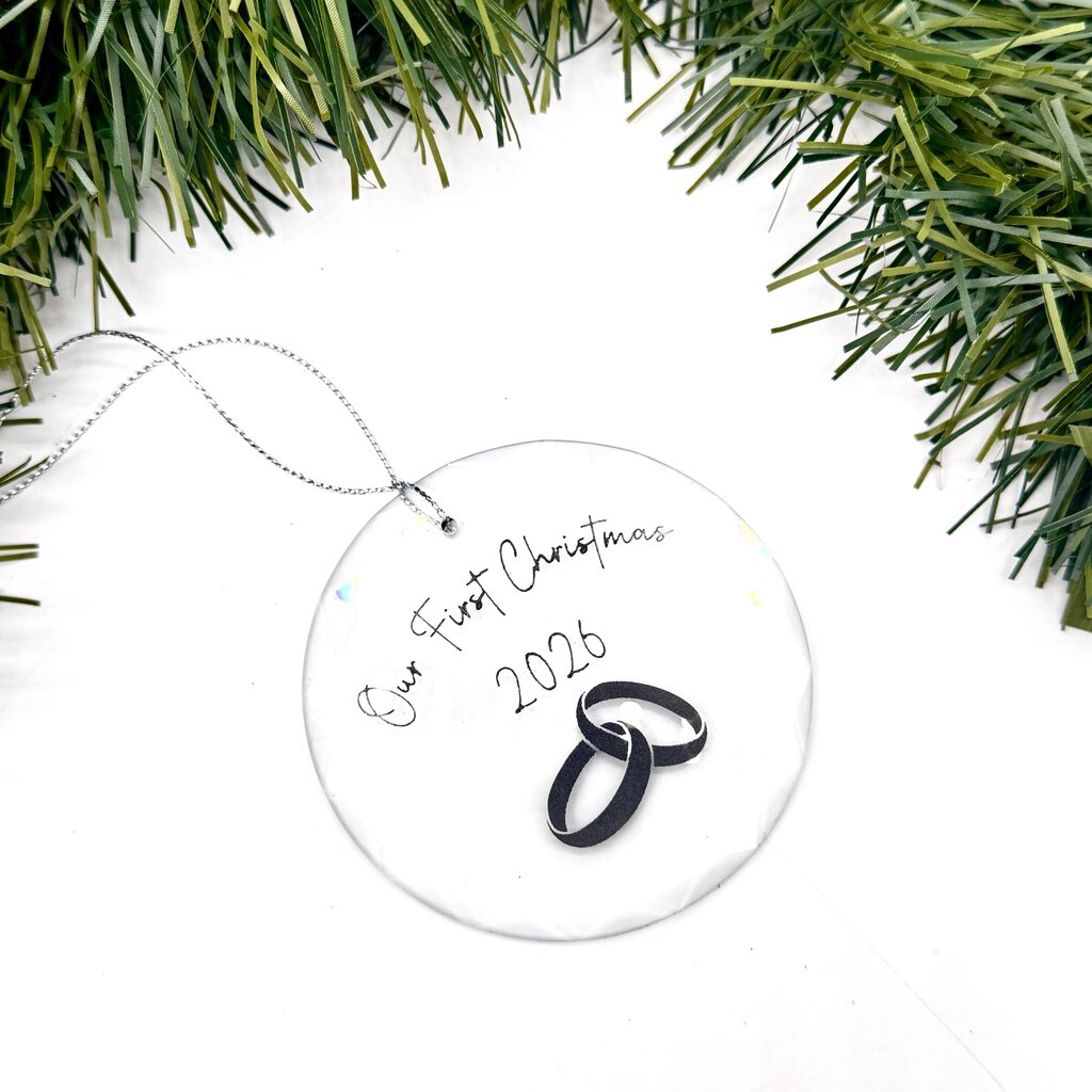 Our First Christmas Glass Ornament