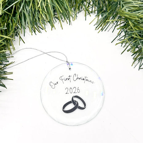 Our First Christmas Glass Ornament
