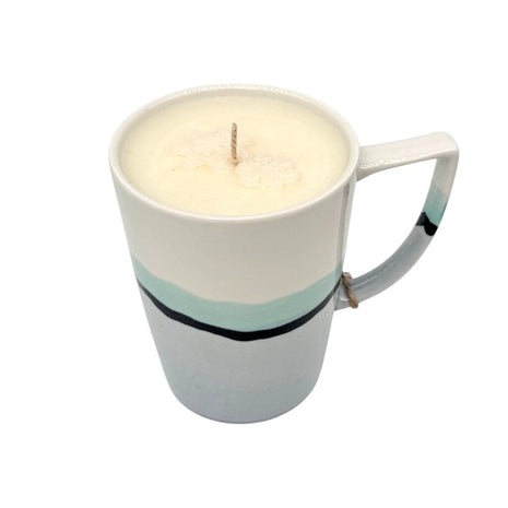 Snowdrift (Blue Green Porcelain Mug) - Mug Candle - 100% soy wax
