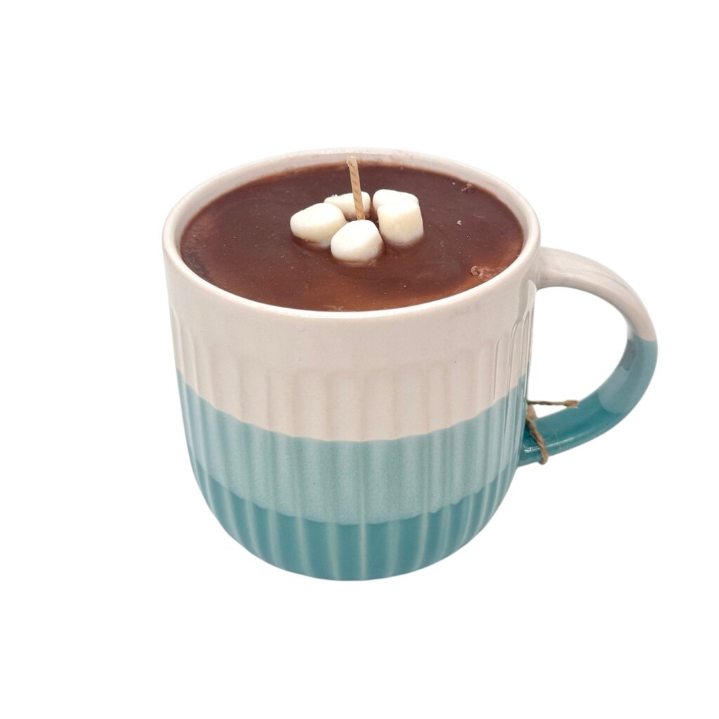 Hot Cocoa / Chocolate (Blue Ombre Sweater Mug) - Mug Candle - 100% Soy Wax