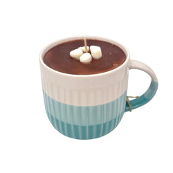 Hot Cocoa / Chocolate (Blue Ombre Sweater Mug) - Mug Candle - 100% Soy Wax - view 1
