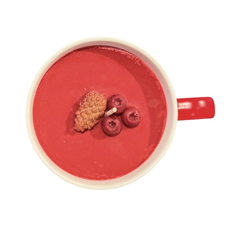 Cranberry Woods (Red Triangle Pattern Mug) - Mug Candle - 100% Soy Wax