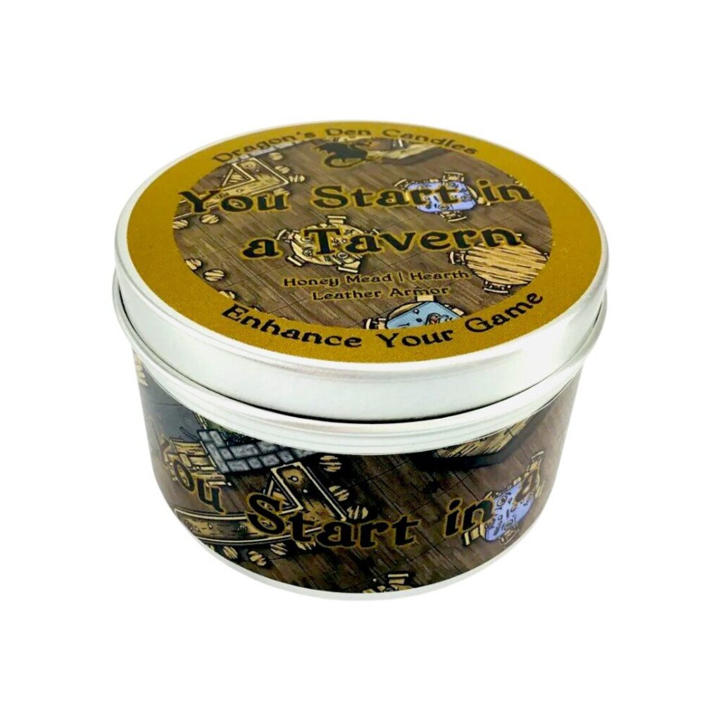 YOU START IN A TAVERN - Tin - Dragon's Den Candles