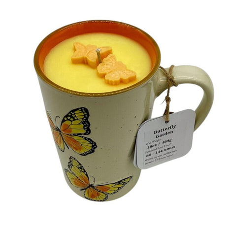 Butterfly Garden (Monarch Mug) - 100% Soy Wax - Mug Candle