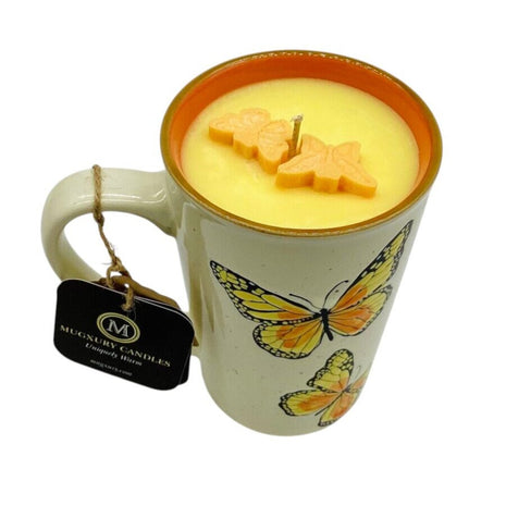 Butterfly Garden (Monarch Mug) - 100% Soy Wax - Mug Candle