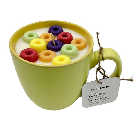 Fruit Loops (Yellow Pastel Mug) - Mug Candle - 100% Soy Wax