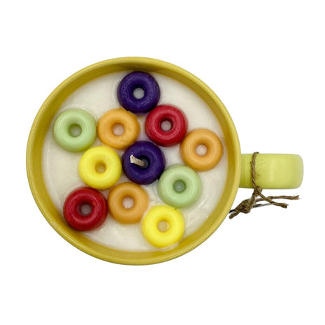 Fruit Loops (Yellow Pastel Mug) - Mug Candle - 100% Soy Wax