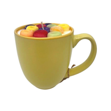 Fruit Loops (Yellow Pastel Mug) - Mug Candle - 100% Soy Wax