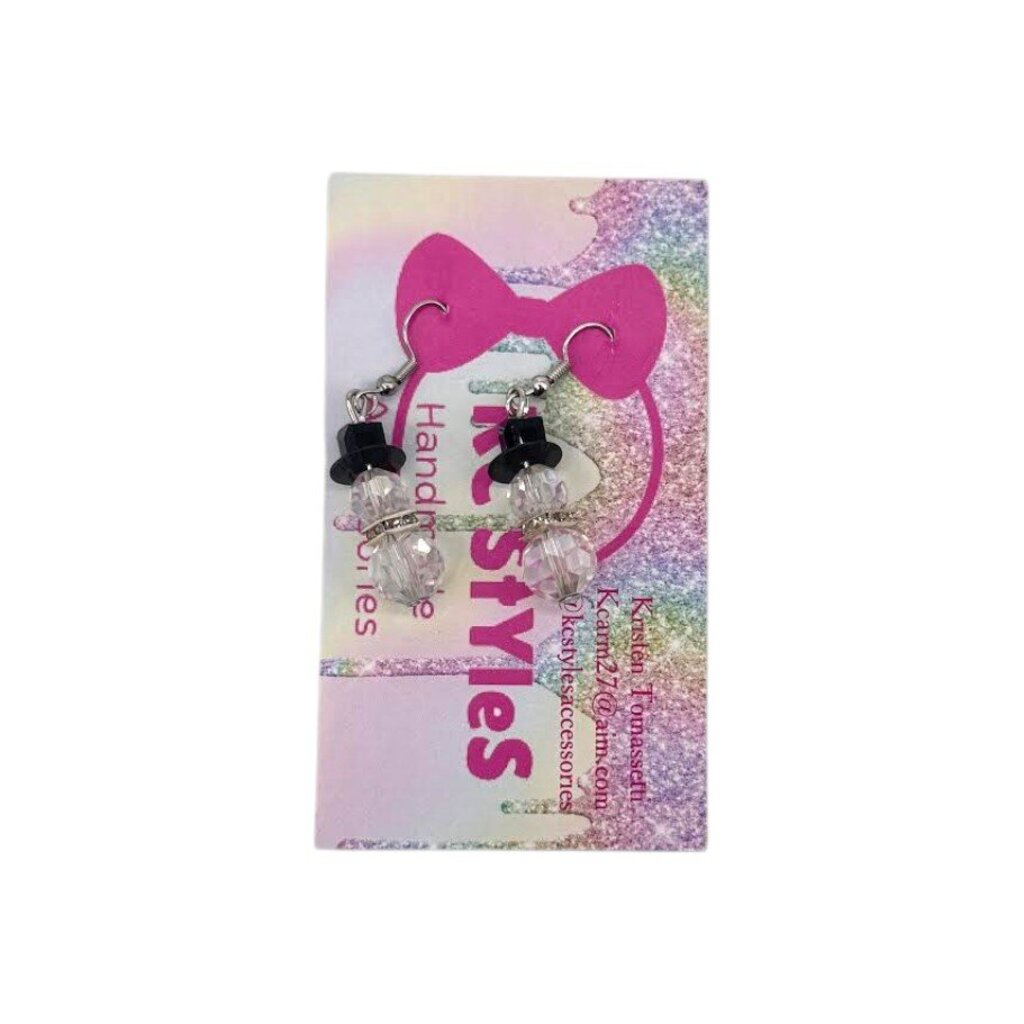 Snowman Earrings clear