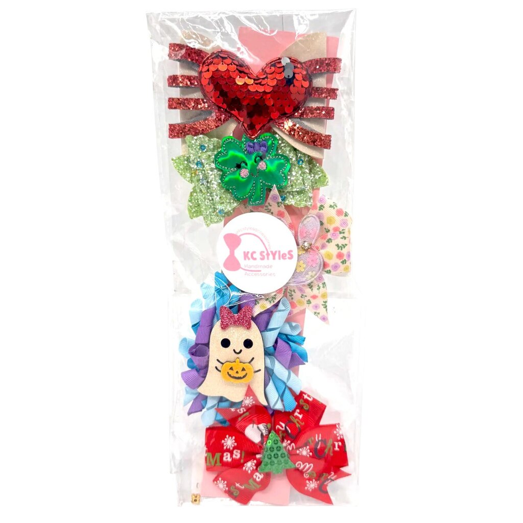 Holiday Hair Bow Set (5)