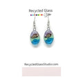 Purple|Green|Blue Bubbly Fused Glass Dangles