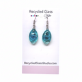 Blue on Clear Fused Glass Dangles